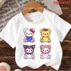 Palm Tree Folding Sun Pattern Summer Boy and Girl Casual Round Neck Short Sleeved T-shirt