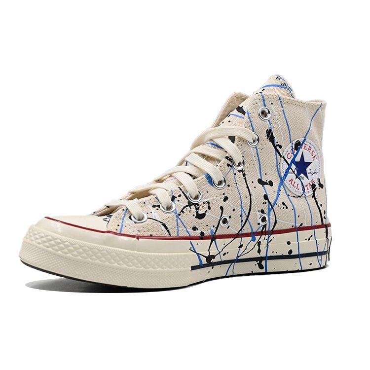 Converse Chuck 70 High Paint Splatter - Egret Unisex Sneakers Cream Digital-Blue 170802C
