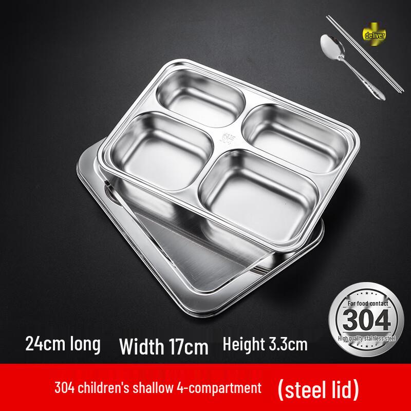 304 Stainless Steel Compartmented Meal Tray
