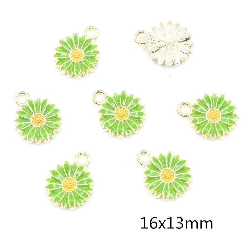 20pcs Enamel Flower Charms Pendant Alloy Metal DIY Jewelry Making Accessories Findings for Earrings Necklace Bracelet