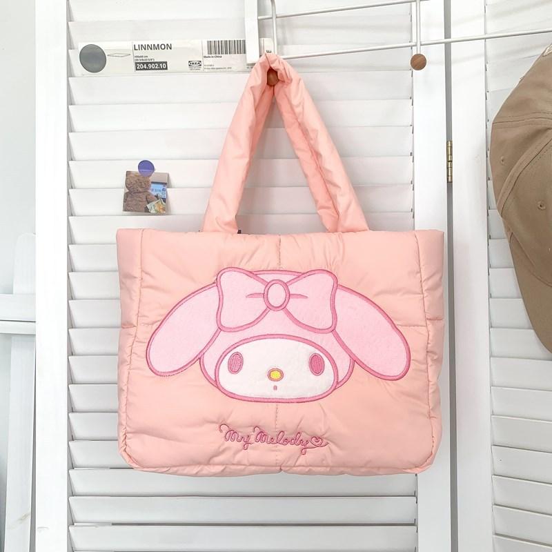 Kuromi Cute Embroidered Nylon Small Shoulder Bag For Daily Use