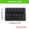 Toggle Switches with Indicator Light & Sticker On Off Switches Panel for Car 6 Gang Rocker Switches Panel Waterproof