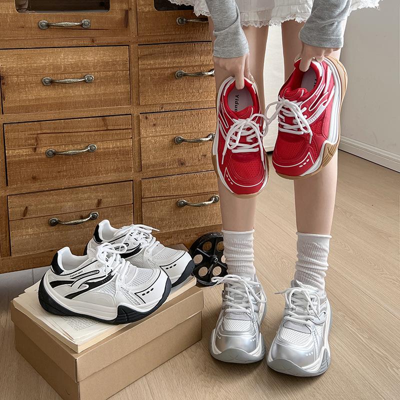 Small Muffin Thick-soled Dad Shoes Women's 2025 Summer Thin Mesh Breathable German Training Shoes Casual Sports Shoes Tide