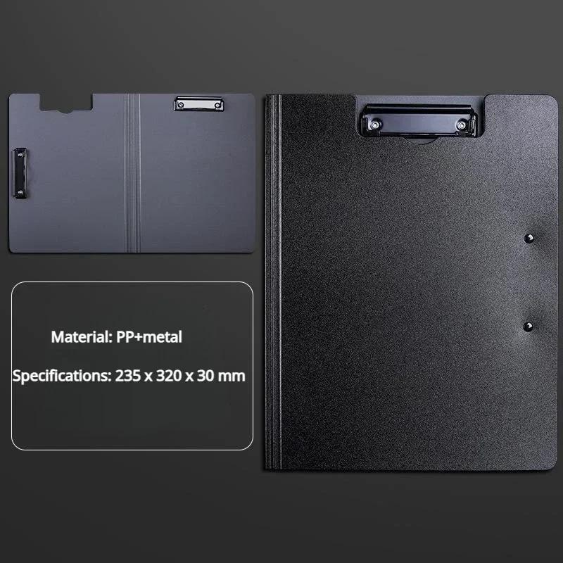 

Папка-планшет формата А4 с двумя зажимами, твердый чехол, многоцелевой планшет для файлов, доска для письма, блокнот для книг, канцелярские принадлежности для офиса и школы Black