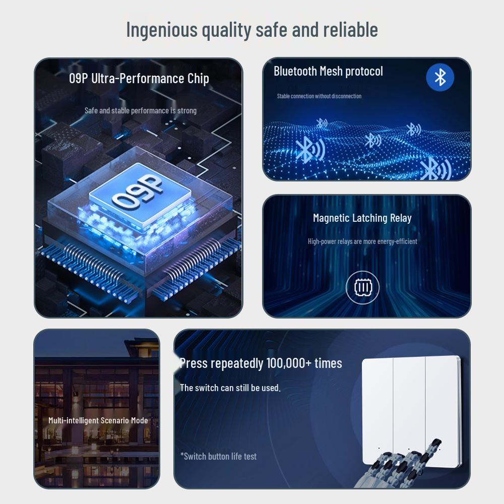 Ultra-Thin Smart Switch: Mijia App Control, Remote Timing, Bluetooth Mesh Compatible