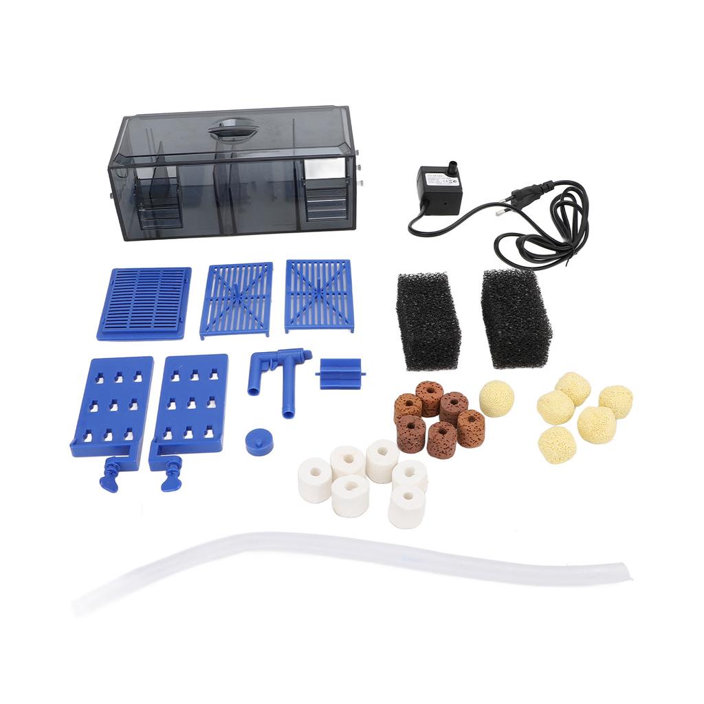 Multi Layer Aquarium Filter Dual Sided Suspension Fish Tank Filter with Filter Media Low Noise