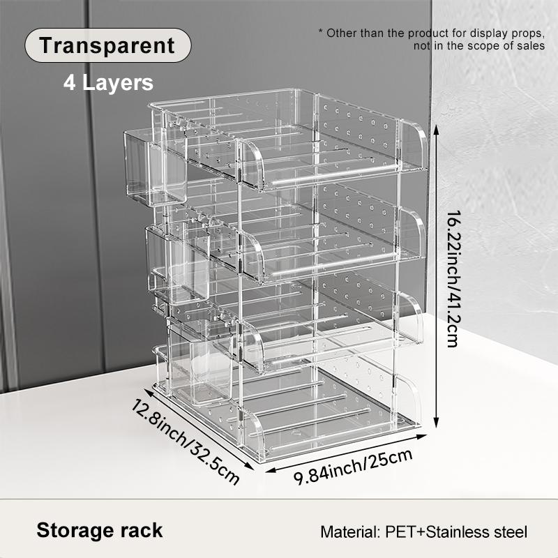 UFORU Transparent Desktop Organizer – Multi-Functional File Storage Rack for Stationery & Books