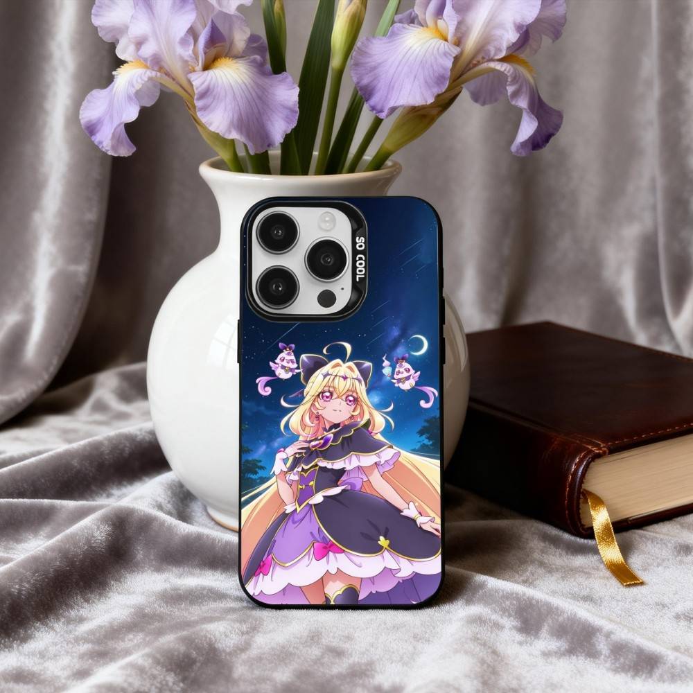 M-Moria L-Luruka Star D-Detective Precure Phone Case For iPhone17,16,15,14,13,12,11 Plus,Pro Max Black Candy Silver Plated Cover
