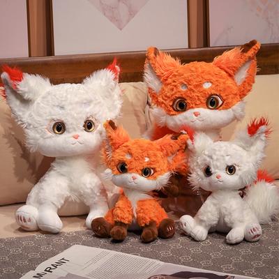 Cute Creative Big Eyes Ears Stuffed Snow Fox Plush Toys Brown Fox Meadow Dolls Children BirthdayXmas New Year Gifts Room Decor