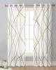 Braune Verdrehte Linien Moderne Kunst Transparente Vorhänge zur Wohnzimmerdekoration Fenstervorhänge Küche Tüll Voile Organza Vorhänge
