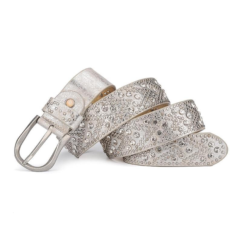Y2k Temperament Rhinestone Belt Hot Girls Shinning Studded Belt Cowgirl Belt