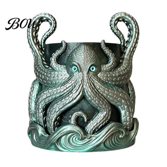 Elegant Decorative Planter 3D Printed Octopus with Tray, Creative Succulents Flower Pot, Weather-Resistant Crack-resistant Plant Holder Planting