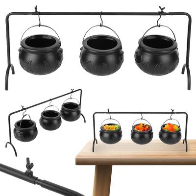 Set of 3 Black Candy Bucket Witches Cauldron Halloween Party Decorations Props Rack Candy Jars & Bowl Witches Pot Party Favors