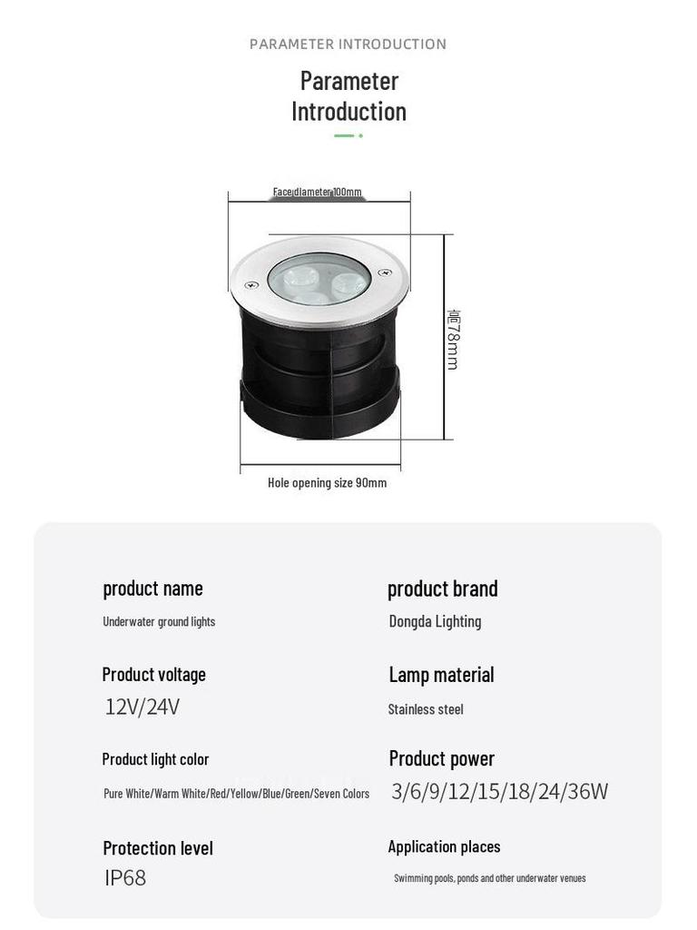 12V Colorful LED Pool Wall Light: Waterproof, Recessed, Inground Spotlight for Underwater Use
