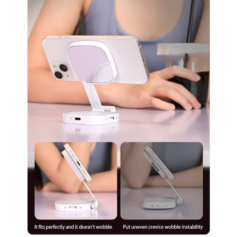 Portable Pocket Sized Vanity Mirror Light With 3 Lighting Mode Magnetic Attachment for Phone 17 Series Type C Charging