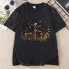 Skeleton Dancing Wildflower Tshirt Unisex Botanical Floral Cottagecore Nature Lover Tshirt Casual Round Neck Short Sleeve Tees