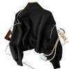 Women's 2024 Spring/Autumn Petite Casual Hoodie Jacket - Thickened Short Baseball Style