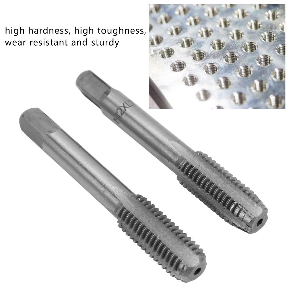 2pcs High Speed Steel Hand Tap Straight Flute Tap  Metalworking