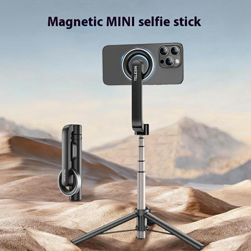 TELESIN WS-22005 Mini Selfie-Stick Magnetisches Handy-Stativ Aluminiumlegierung Ausziehbarer Ständer