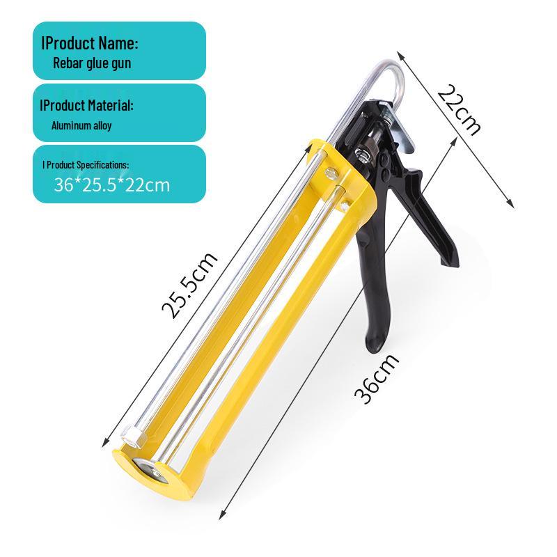 

Ергономічний пістолет для склеювання скла з автоматичним нанесенням м якого клею та силіконовою герметизацією чорний