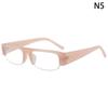 Small Rectangle Women Sunglasses Vintage Clear Lens Men Half Frame Eyewear Shades Uv400