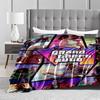 Grand Theft Auto VI Buntes Design Flanelldecke für Schlafzimmer, Wohnzimmer, Sofa und Nickerchen