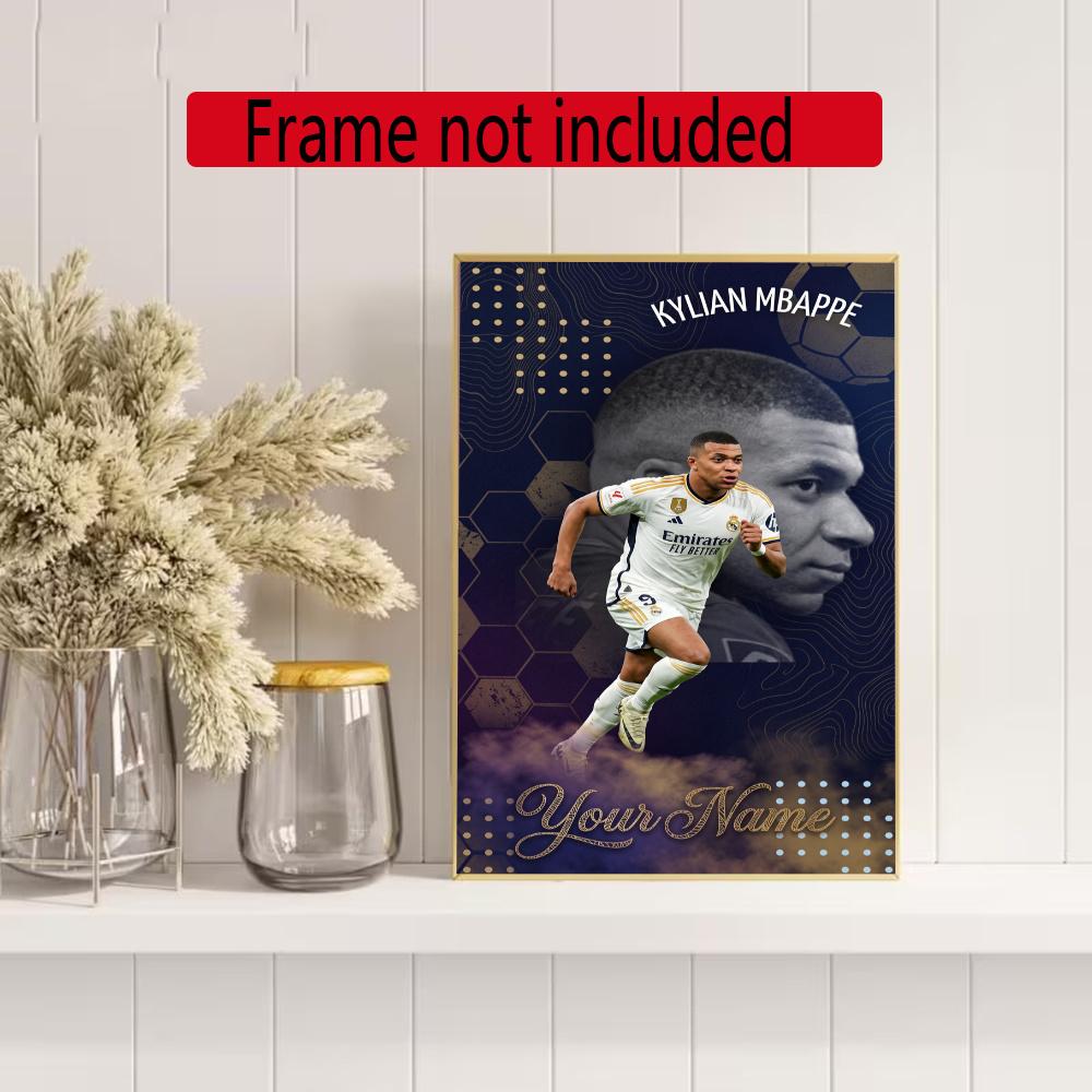 Mbappe Personalized Text Diamond Painting Round Diamond Mosaic Rhinestones Diamond Embroidery Craft Kit Wall Decor Without Frame