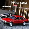 Classic 1/24 Volkswagen Santana Alloy Diecast Model Car Sound and Light Gift for Boyfriend Collection Hobbies Present with Kids