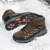 Men's Fleece-Lined Winter Snow Boots Non-Slip Waterproof Outdoor Hiking Boots Casual Shoes