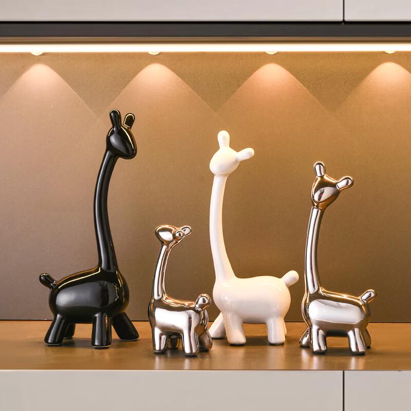 Elegant Electroplated Ceramic Deer Ornament
