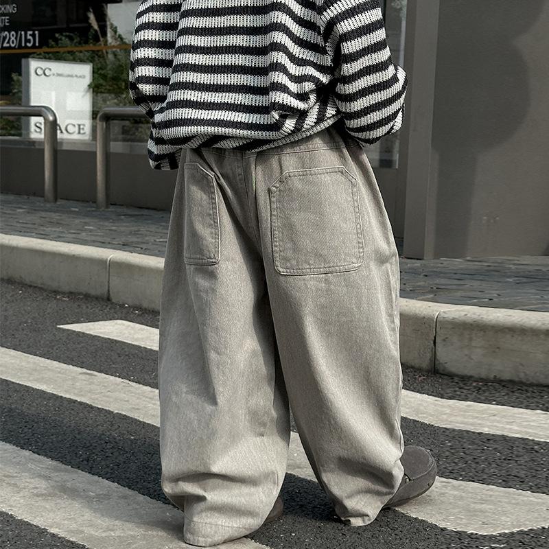 Boys Kids Cotton Cargo Casual Long Pants Children Loose Fashion Trousers