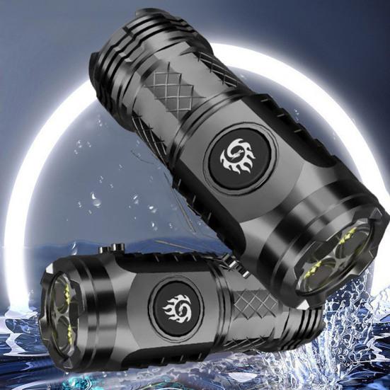 2Pcs Super Power Flashlights with 5 Lighting Modes High Lumens Waterproof Rechargeable Powerful Mini LED Flashlight Emergency Torch