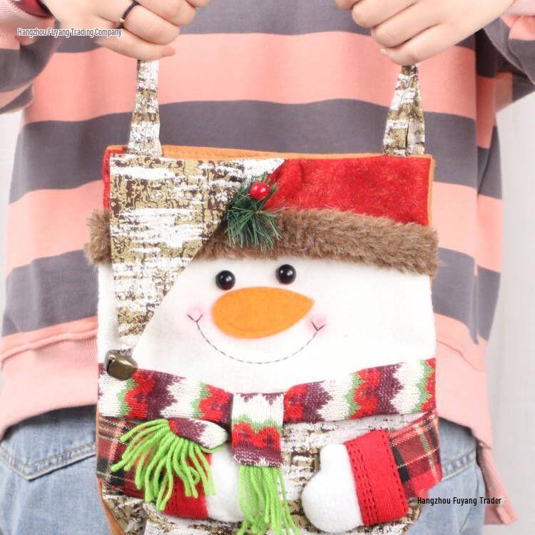 Large Santa Claus Christmas Eve Gift Bag with Pocket for Decorations