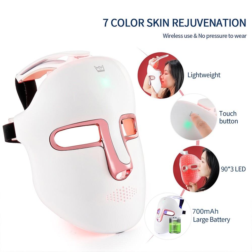 7 Colors Rejuvenation Anti-Wrinkle Lifting Moisturizing Skin Beauty Device Photon Therapy Led Facial Mask Light
