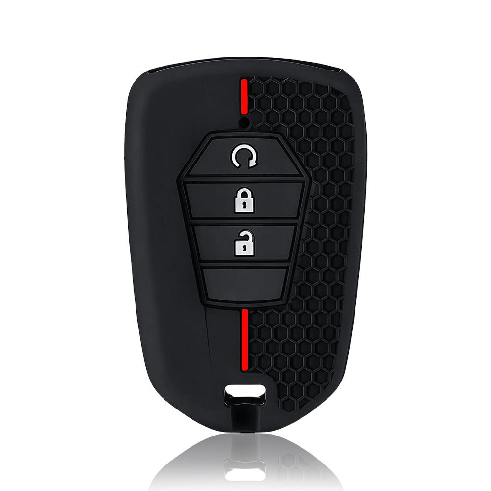 New 3 Buttons Silicone Car Key Cover Remote Control Fobs for ISUZU Dmax D-max Mux 2026 2026+ D-max MU-X 3.0 Mux Accessories Box красный