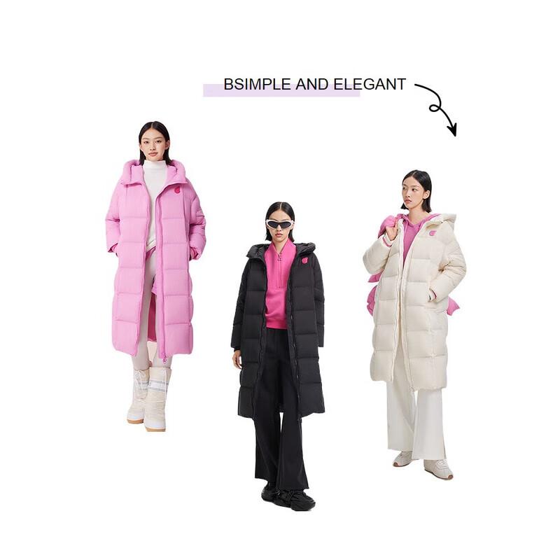 Ailay Women's 2025 Long Hooded Warm Duck Down Jacket