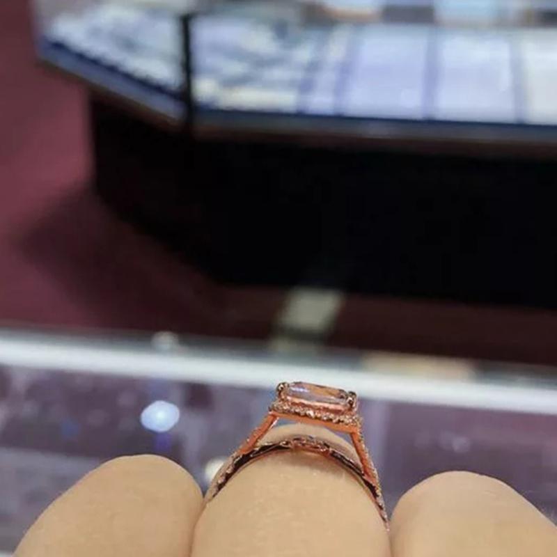 New Temperament Sweet Rose Gold Color Rings for Women Simple Stylish Design Lady Wedding Party Rings Love Gift Trendy Jewelry