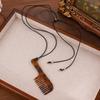 Korean Blogger 2025 Bestseller: Adjustable Black Rope Pendant Necklace - Casual Versatile Fashion Accessory.