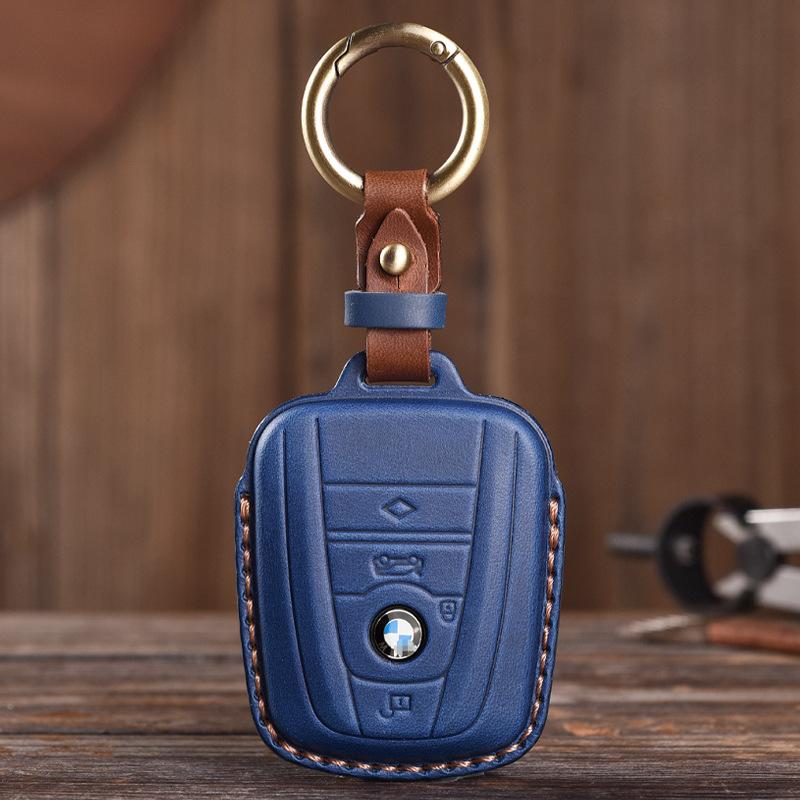 Retro Hand-sewn Key Cover for BMW I3 New Energy I8 Car Retro Leather Bag