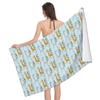 Microfiber Beach Towel Funny Giraffe with Palm Tree Sunglassea Drink Watermelon Juice Towels, Quick Dry Cool Bath Towel for Swim