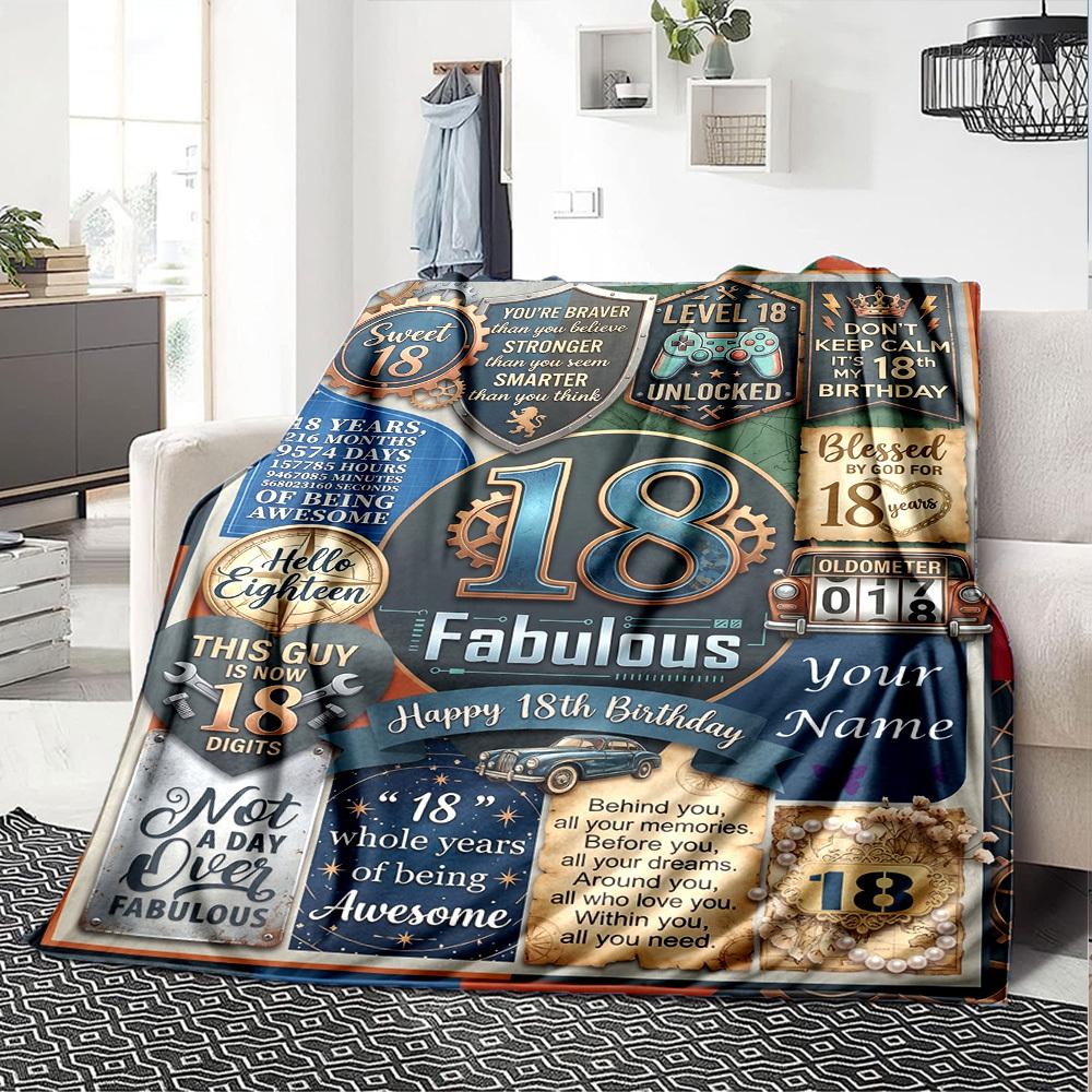 18Th Birthday Floral Celebration Personalized Name Blankets Soft And Comfortable Against The Skin Naps And The Office A Wonderful Gift For Friends