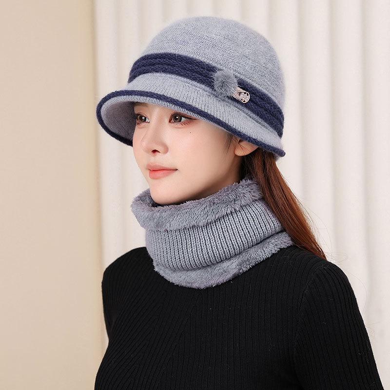Rabbit Fur Thermal Hat Women's Fashion Cold-proof Wool Cap Autumn and Winter In The Elderly Fleece Cold-proof Cap