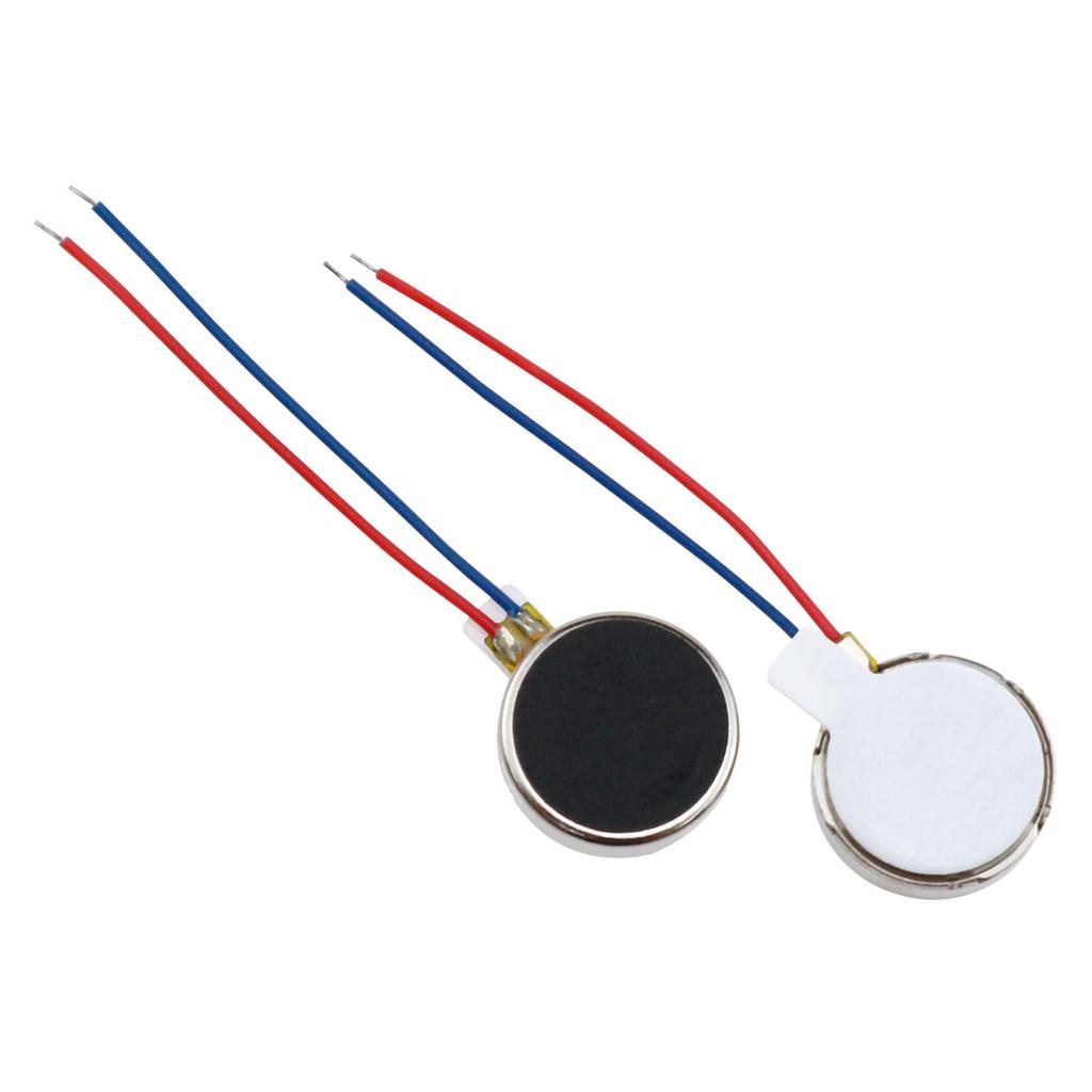 VAKTOK- 8pcs 10000RPM Mini Tiny Vibration Motor Wired mini Flat Pager Electronic Mobile Phone Coin Cell Splice Flat Coin Button-Type Vibrating Motor
