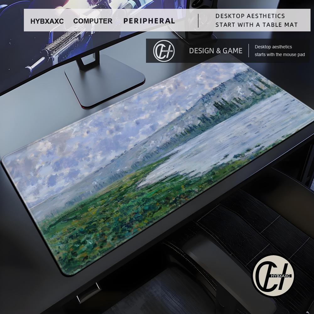 Monet Oil Painting Mouse Pad Gaming XL Large Computer HD Mousepad XXL Playmat Carpet Natural Rubber Office Mouse Mats Table Mat