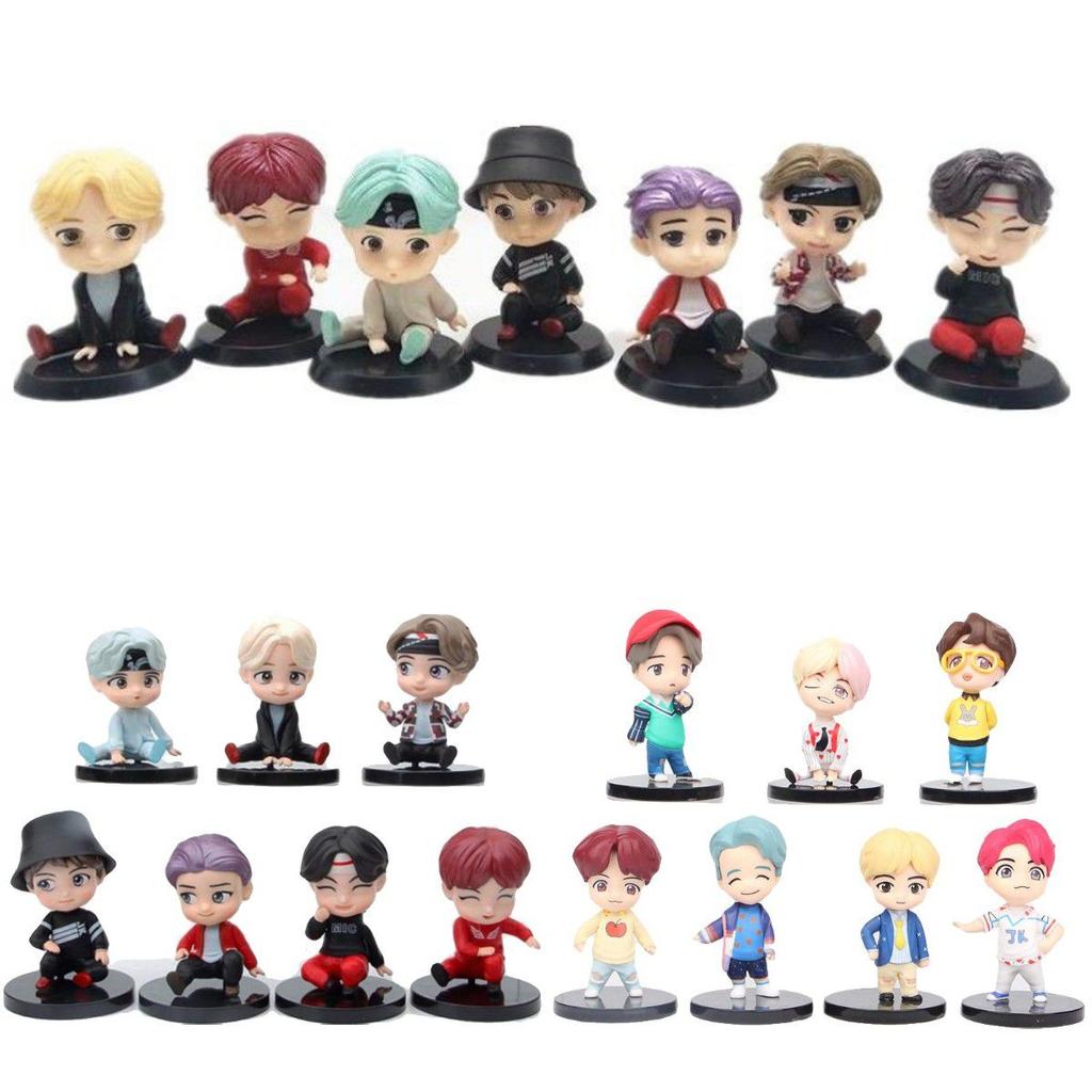 7pcsset Tinytan Bts Figure Dynamite Bangton Boys Groups Mini Figurine Army Gift