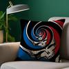 G-Grateful D-Dead Anmie Band Pillow Case Anti-Dustmite Pillowcase Invisible Zipper Silky Short Plush Sofa Cushion Cover