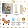 Cartoon Horse Shaped Birthday Balloon Set 0-9 Digital Aluminum Film Balloon for Birthday Party Anniversary Decoration Balloon