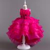 Girls Dress Flower Girl Tail Dress Organza Cake Princess Child Dress Wedding Pom Pom Dress  Little Girl's Favourite Dress Dresses