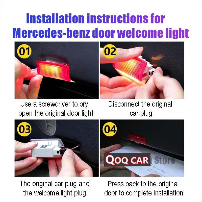 For Mercedes Benz C Class W206 W205 W204 W203 C Coupe C63 C180 Led Car Door Logo Welcome Shadow Light Laser Projector Ghost lamp