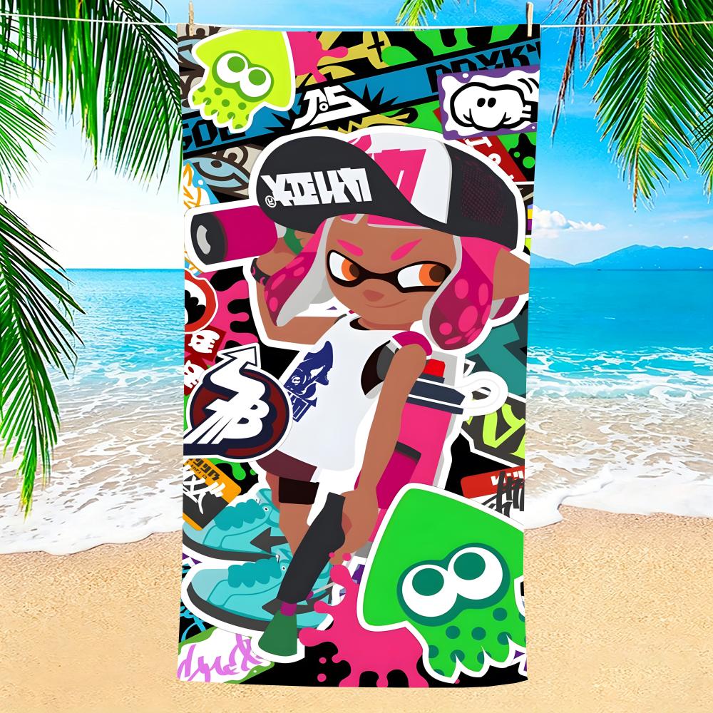 Towel Microfiber Beach Towel, Quick-Dry, Sand-Free, Ultra-Fine Fiber, Super Soft. S-Splatoons